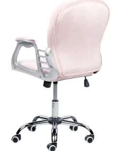 Cadeira De Escritorio Em Veludo Rosa Princess
