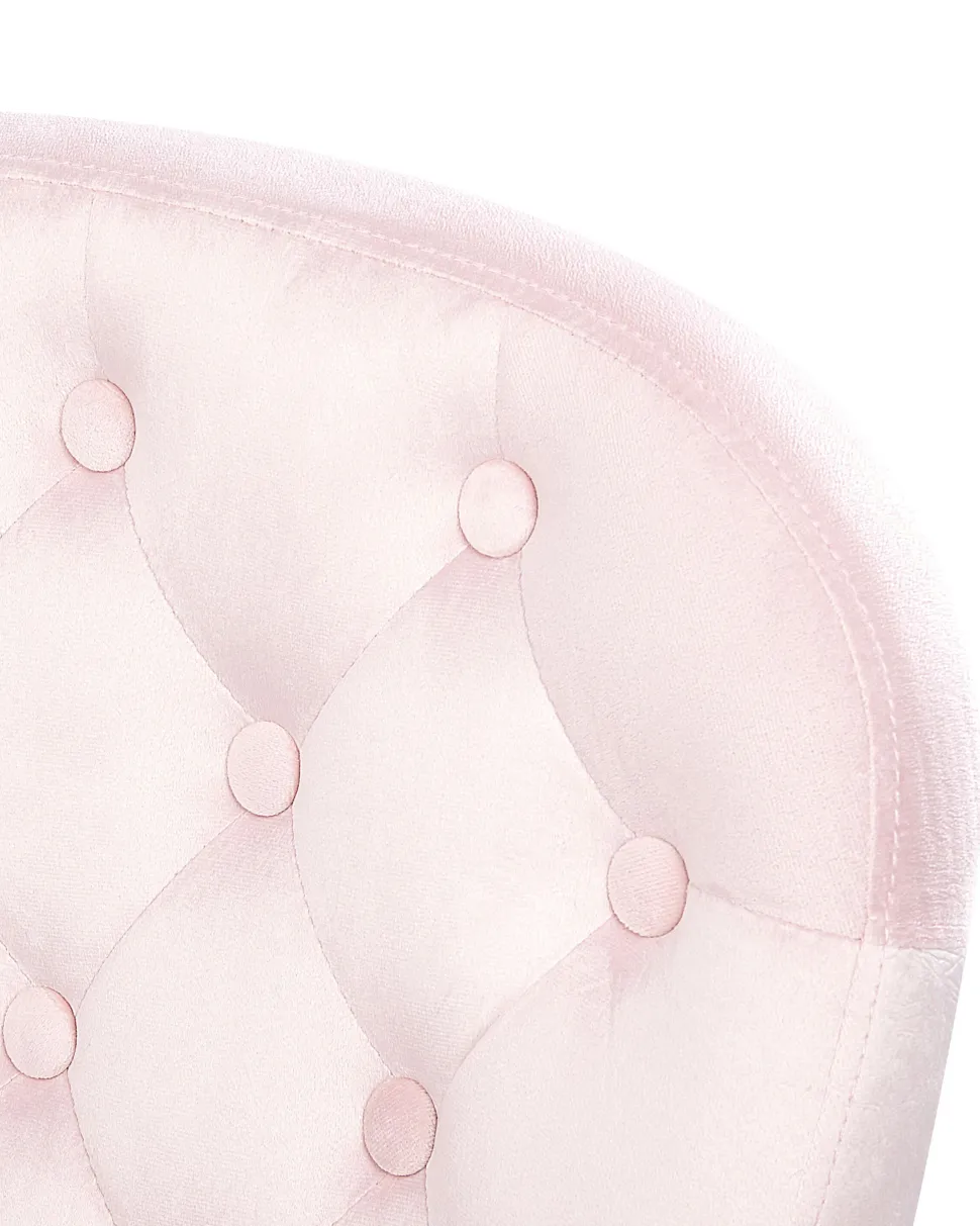 Cadeira De Escritorio Em Veludo Rosa Princess