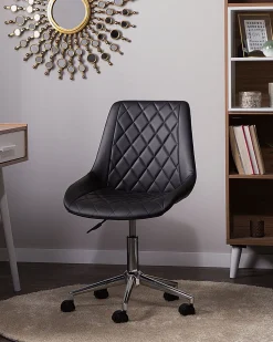 Cadeira De Escritorio Em Pele Sintetica Preta Maribel