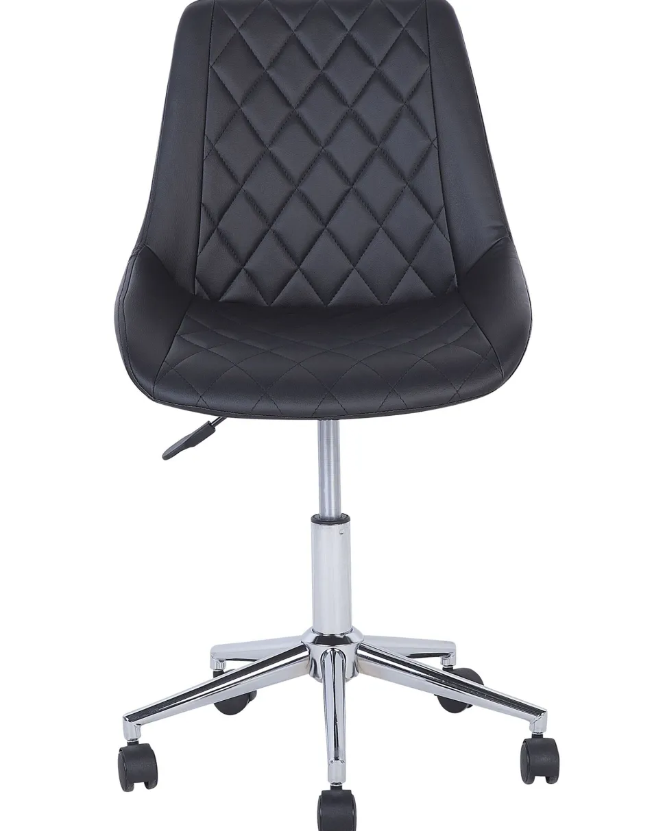 Cadeira De Escritorio Em Pele Sintetica Preta Maribel
