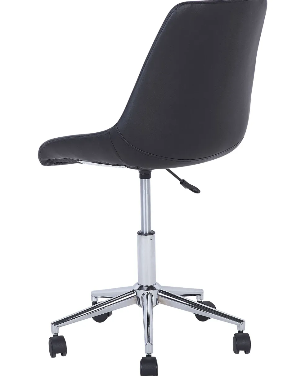 Cadeira De Escritorio Em Pele Sintetica Preta Maribel
