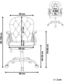 Cadeira De Escritorio Em Pele Sintetica Creme Princess