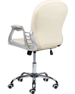 Cadeira De Escritorio Em Pele Sintetica Creme Princess