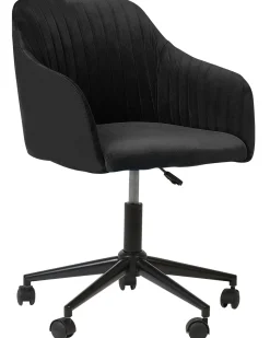 Cadeira De Escritorio Em Veludo Preto Venice