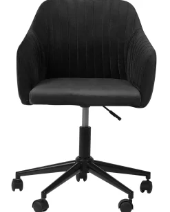 Cadeira De Escritorio Em Veludo Preto Venice