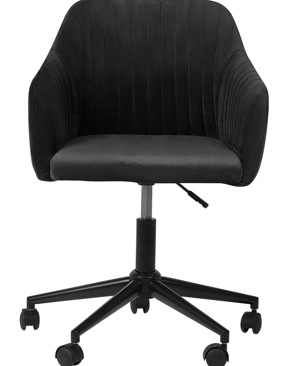 Cadeira De Escritorio Em Veludo Preto Venice