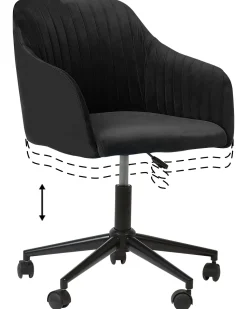 Cadeira De Escritorio Em Veludo Preto Venice