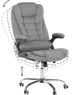 Cadeira De Escritorio Em Tecido Cinzento Royal