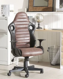 Cadeira De Escritorio Preta E Castanha Supreme