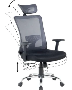 Cadeira De Escritorio Preta E Cinzenta Noble