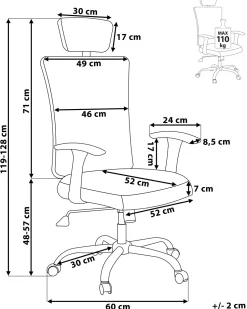 Cadeira De Escritorio Preta E Cinzenta Noble