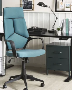 Cadeira De Escritorio Preta E Azul Delight