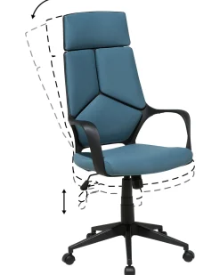 Cadeira De Escritorio Preta E Azul Delight