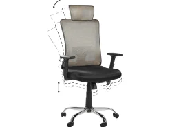 Cadeira De Escritorio Taupe E Preta Noble