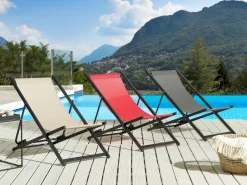 Cadeira De Jardim Dobravel Vermelha E Preta Locri Ii