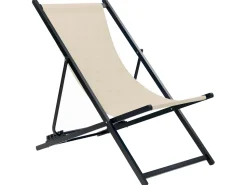 Cadeira De Jardim Dobravel Creme E Preta Locri Ii