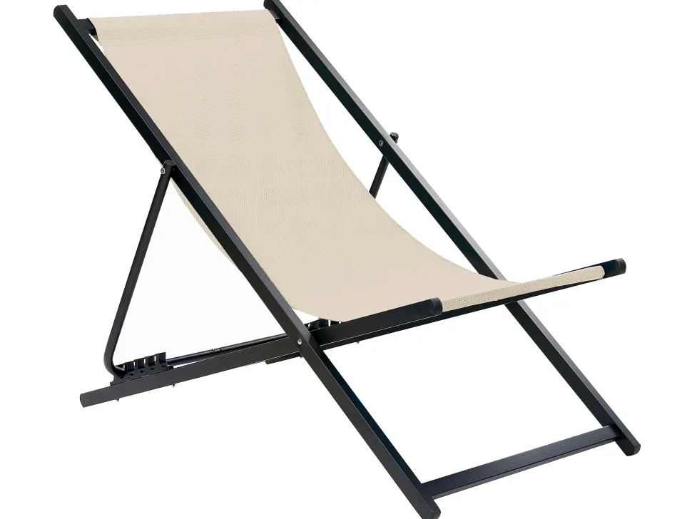 Cadeira De Jardim Dobravel Creme E Preta Locri Ii