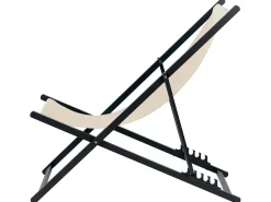 Cadeira De Jardim Dobravel Creme E Preta Locri Ii