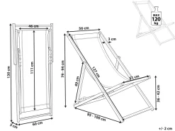 Cadeira De Jardim Dobravel Creme E Preta Locri Ii