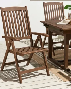 Cadeira De Jardim Em Madeira Escura De Acacia Amantea