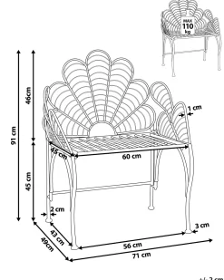 Cadeira De Jardim Em Metal Preto Liguria