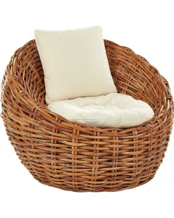 Cadeira De Jardim Em Rattan Natural Lerici