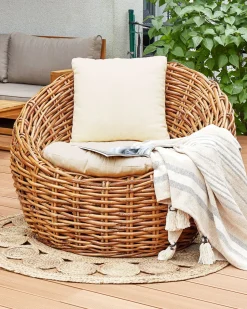 Cadeira De Jardim Em Rattan Natural Lerici