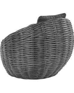 Cadeira De Jardim Em Rattan Preto Lerici