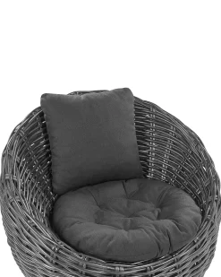 Cadeira De Jardim Em Rattan Preto Lerici