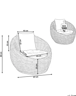 Cadeira De Jardim Em Rattan Preto Lerici