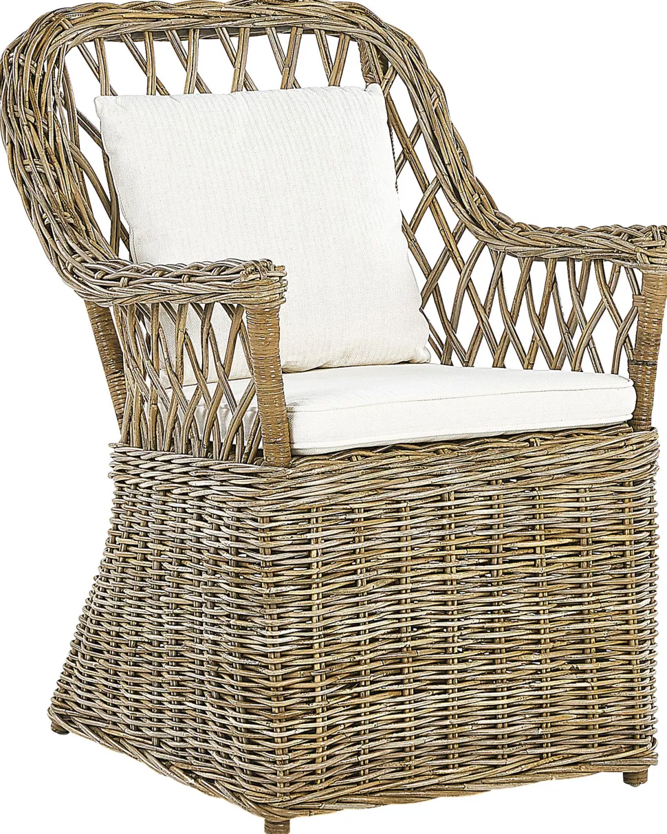 Cadeira De Jardim Em Rattan Cor Natural Maros
