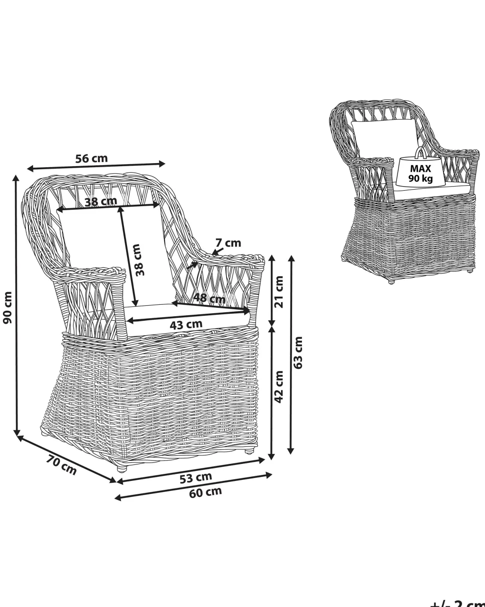 Cadeira De Jardim Em Rattan Cor Natural Maros