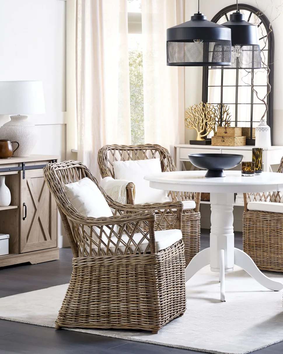 Cadeira De Jardim Em Rattan Cor Natural Maros