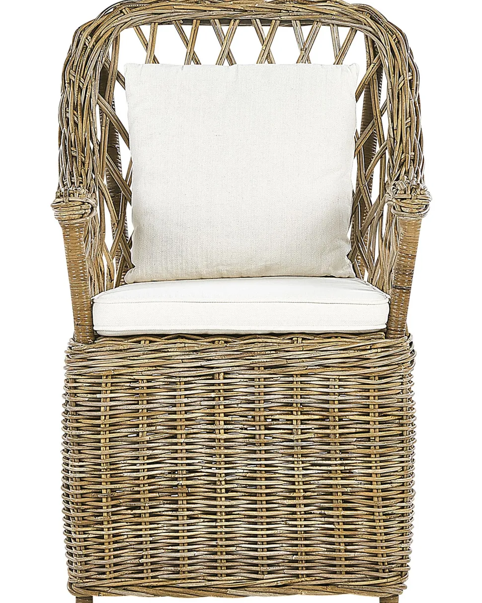 Cadeira De Jardim Em Rattan Cor Natural Maros