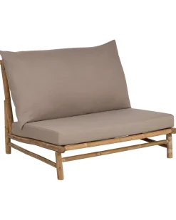 Cadeira Em Bambu Claro E Taupe Todi