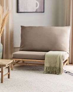 Cadeira Em Bambu Claro E Taupe Todi