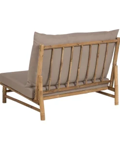 Cadeira Em Bambu Claro E Taupe Todi