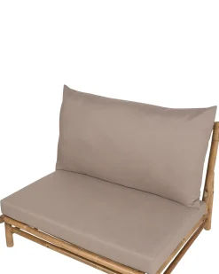 Cadeira Em Bambu Claro E Taupe Todi