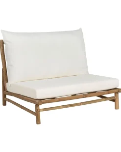 Cadeira Em Bambu Claro E Branco Todi