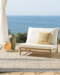 Cadeira Em Bambu Claro E Branco Todi