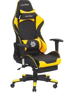 Cadeira Gaming Em Pele Sintetica Amarela E Preta Victory