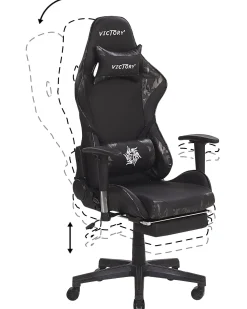 Cadeira Gaming Em Pele Sintetica Camuflada E Preta Victory