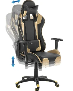 Cadeira Gaming Preta E Dourada Knight