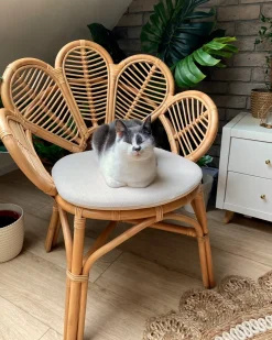 Cadeira Pavao Em Rattan De Cor Natural 88 Cm Florentine Ii