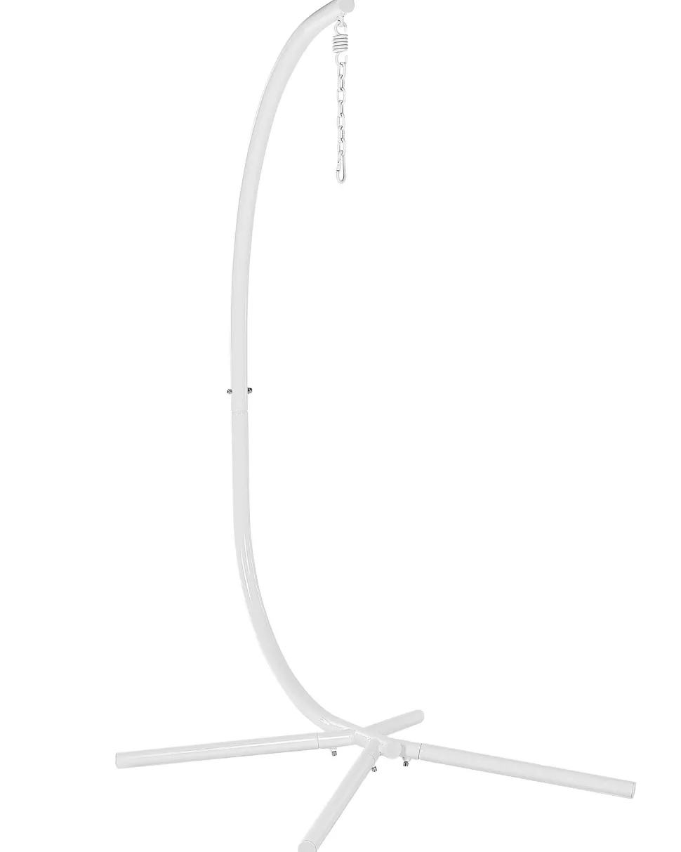 Cadeira Suspensa Com Suporte Em Rattan Branco E Cinzento Acri