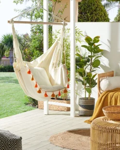 Cadeira Suspensa Em Algodao Creme Varena