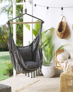 Cadeira Suspensa Em Algodao Cinzento Bonea