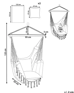 Cadeira Suspensa Em Algodao Cinzento Bonea