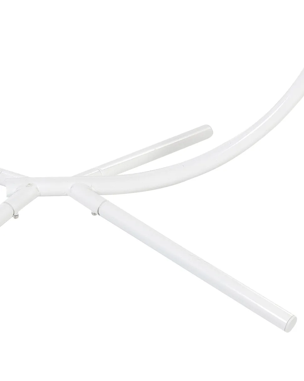 Cadeira Suspensa Em Metal E Corda Branca Com Suporte Arco