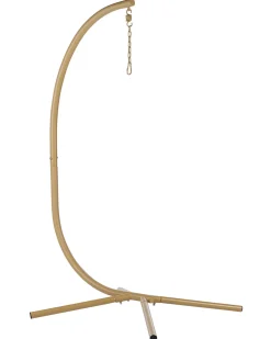 Cadeira Suspensa Em Metal E Corda Creme Com Suporte Arco